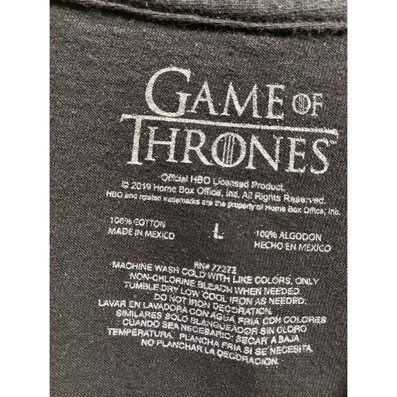 Game of Thrones Shirt TV Show Promo Graphic Tee 2019 Crest Logo Black Large - Picture 4 of 5